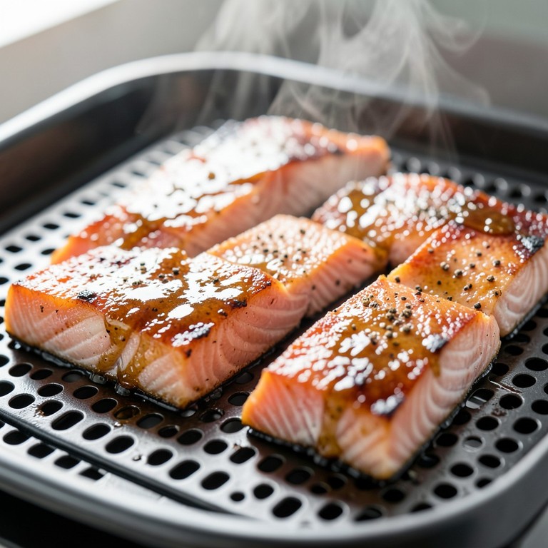 Salmón Glaseado con Miel y Mostaza en Freidora de Aire