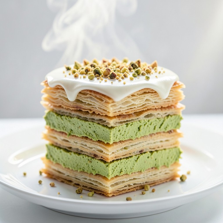 Millefoglie al Pistacchio e Cioccolato Bianco
