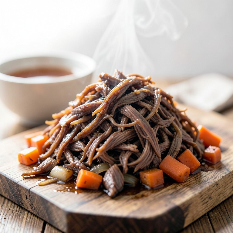 Carne de Panela Desfiada Clássica com Caldo Rico