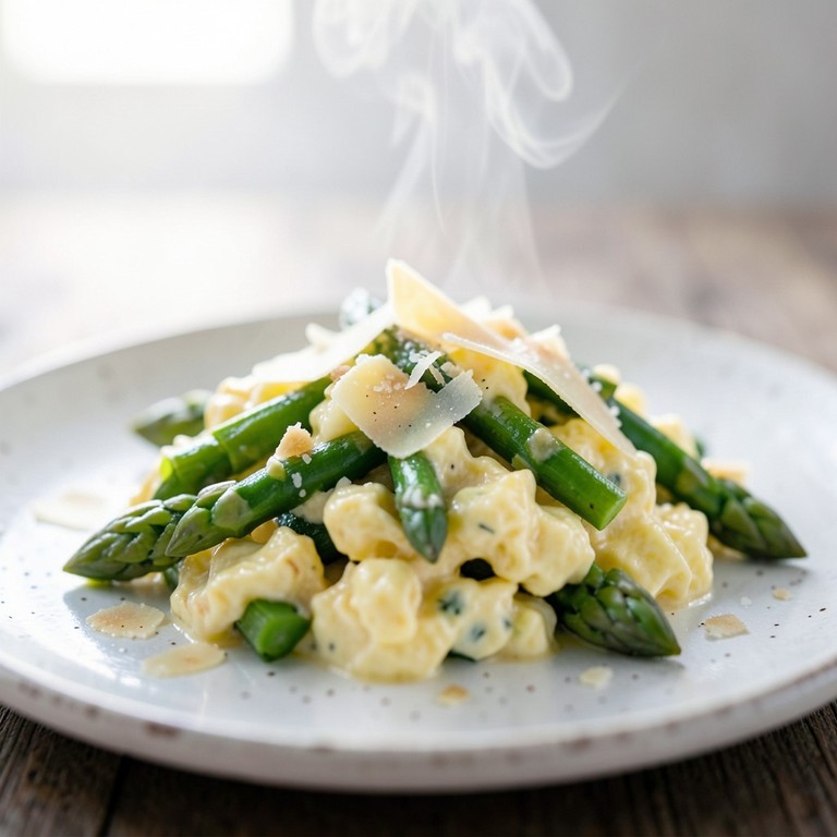 Uova Strapazzate con Asparagi e Pecorino