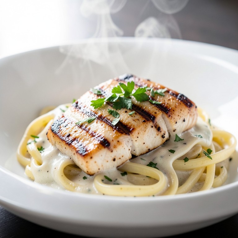 Pâtes Crémeuses au Poulet Grillé et Parmesan