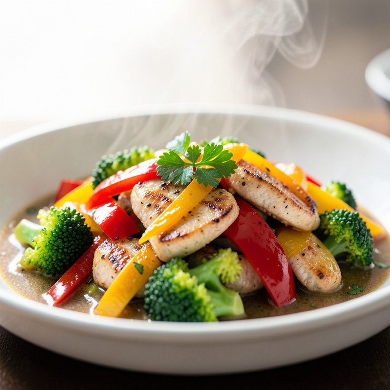 Blitz-Hähnchenpfanne mit buntem Gemüse