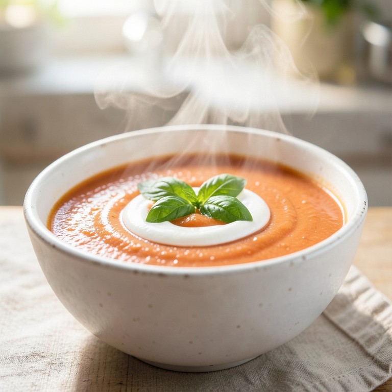 Sopa Cremosa de Tomate Clásica con Caldo de Pollo en polvo