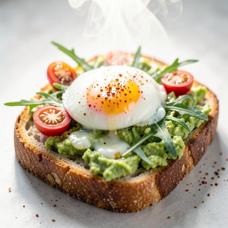 Avocado Toast met Gepocheerd Ei en Verse Groenten