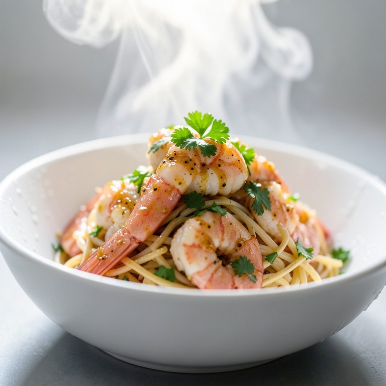 Quick & Healthy Garlic Shrimp Scampi Lo Mein