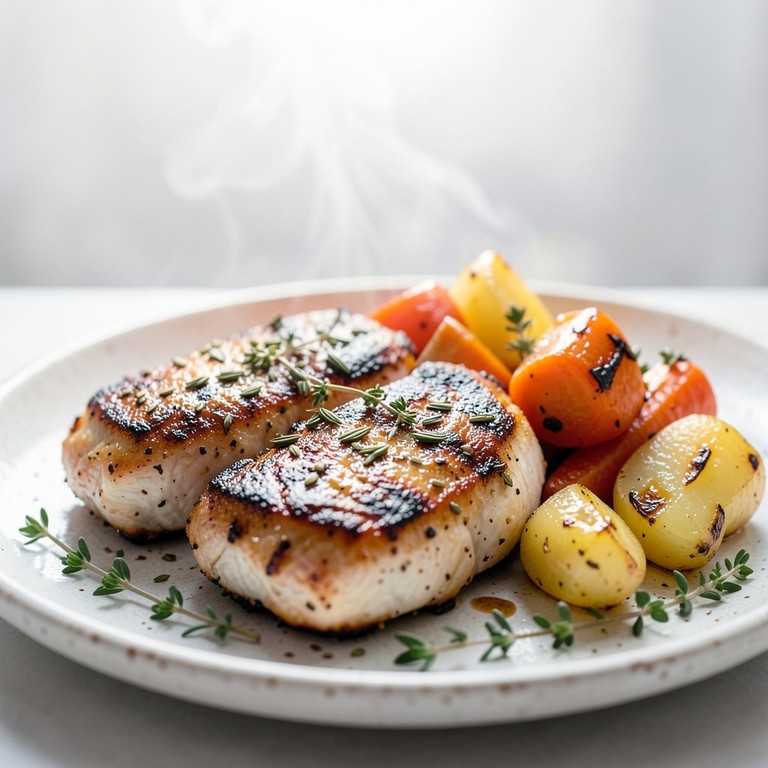 Poulet Grillé aux Herbes de Provence et Légumes Racines Rôtis