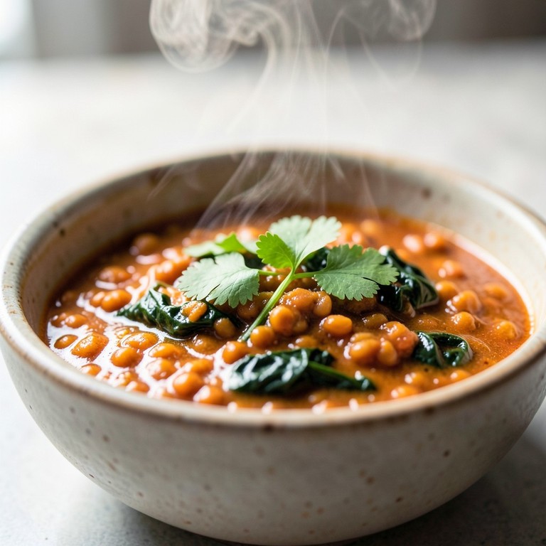 Schnelles Linsen-Spinat-Curry
