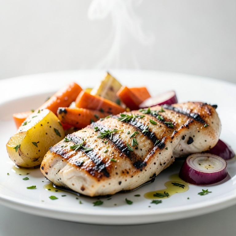 Poulet Grillé aux Herbes de Provence avec Légumes Racines Rôtis