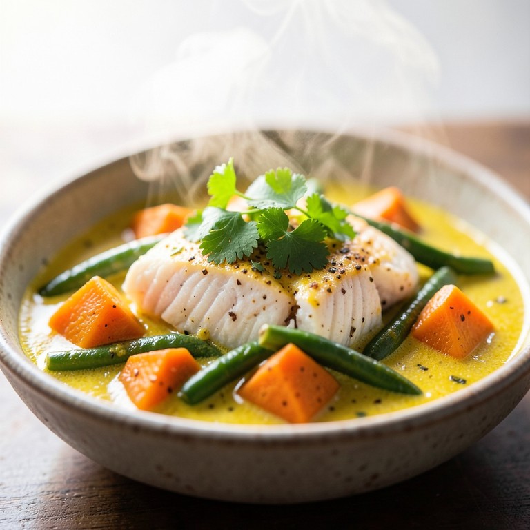 One Pot Deftiges Kabeljau-Curry mit Süßkartoffeln