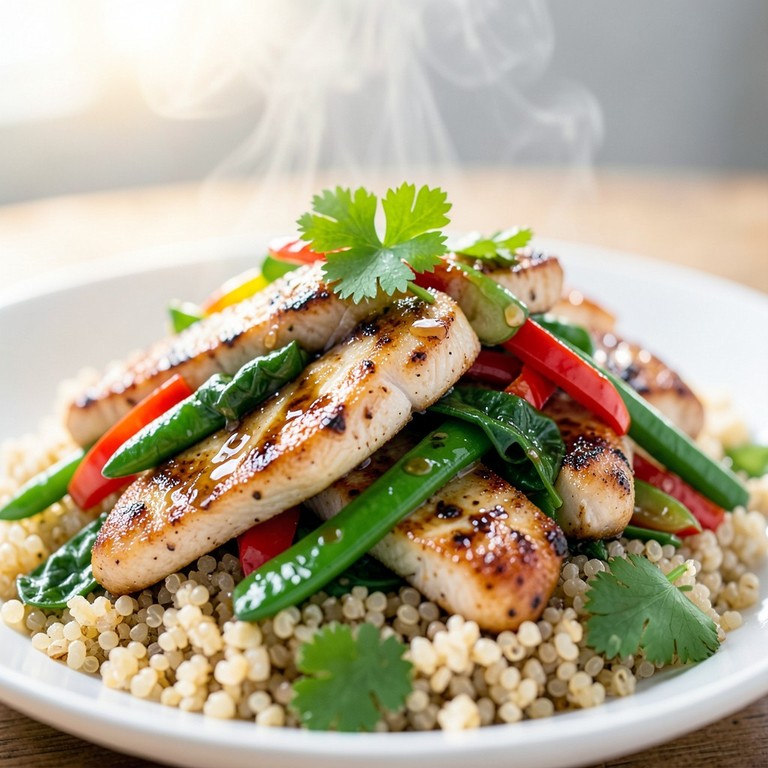 Lynstegt Kylling med Grøntsager og Quinoa