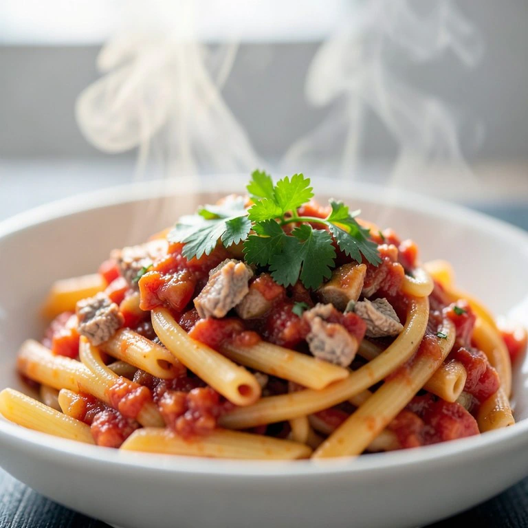 Schnelle Tomaten-Thunfisch-Pasta