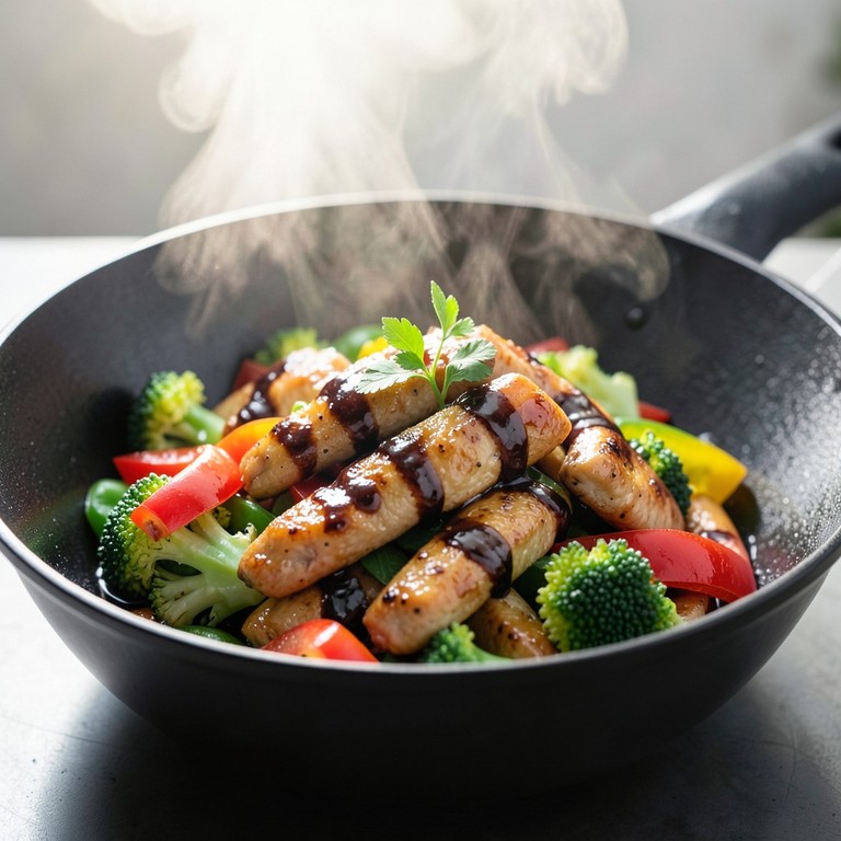 Klassisk Kylling Wok med Soya og Grøntsager