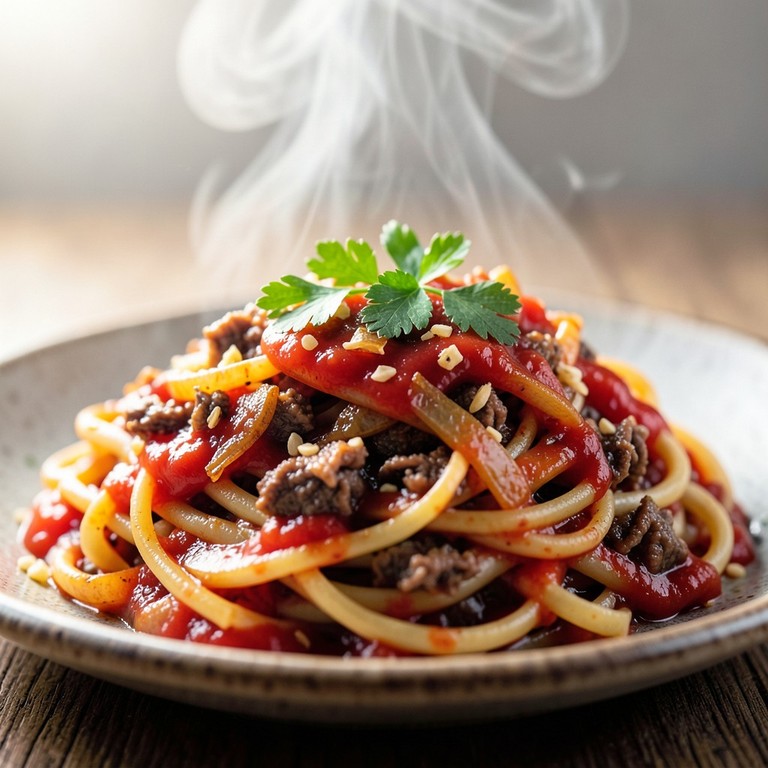 Макароны по-флотски с тушенкой и кетчупом