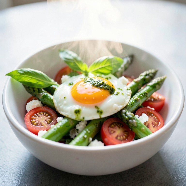 Bowl Mediterranea Saporita con Uova in Camicia e Pesto