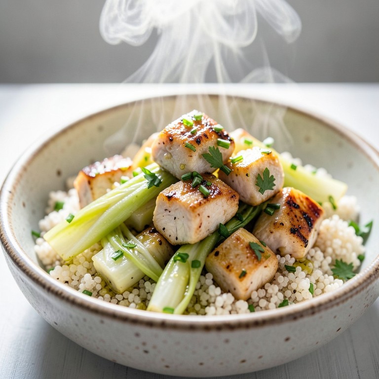 Poêlée express de poulet, endives braisées et quinoa aux herbes
