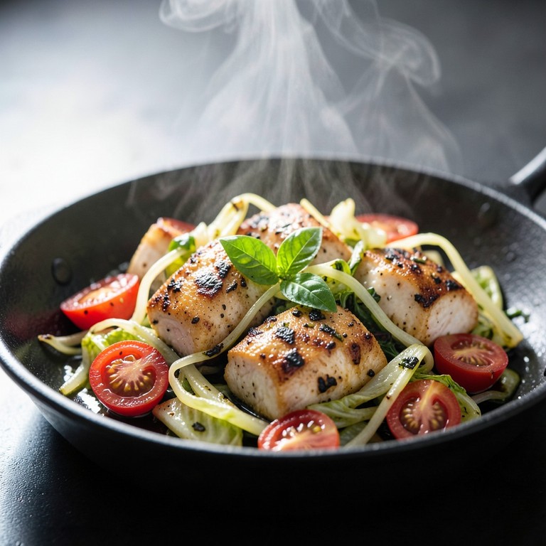 Poêlée de Poulet aux Endives et Tomates Basilic