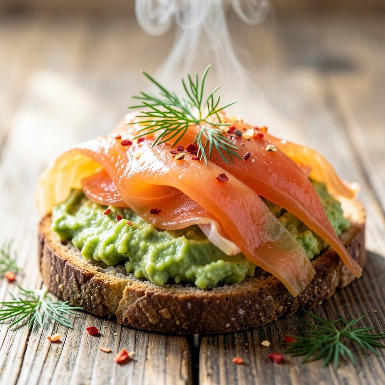 Tartine de Saumon Fumé et Avocat à l'Ail sur Pain Complet