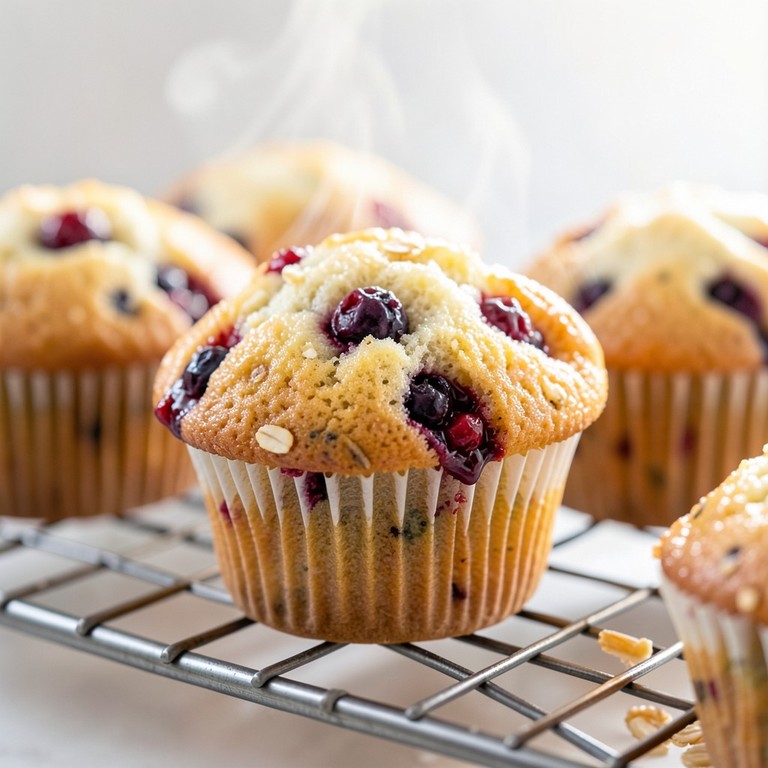 Muffins Amandes, Avoine et Fruits Rouges