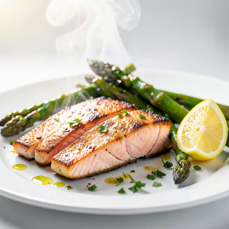 Saumon Poêlé aux Asperges et Citron