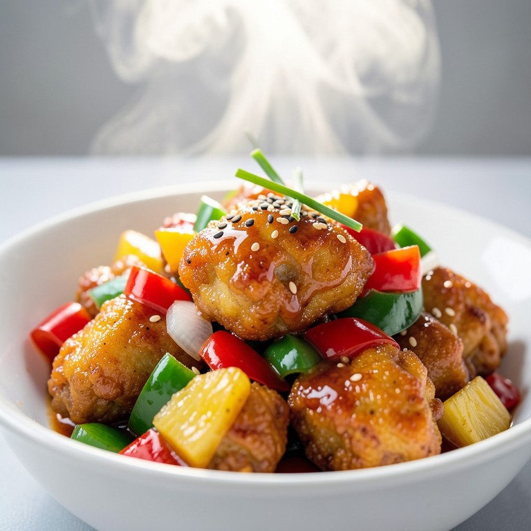 Pollo Agridulce Clásico al Estilo Chino