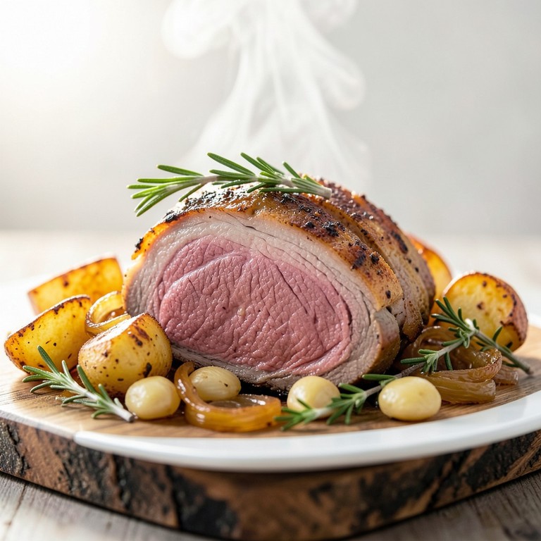 Côte de Boeuf Rôtie aux Pommes de Terre et Ail Confits