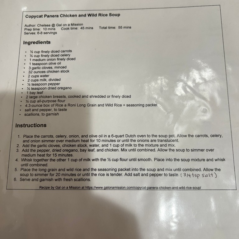 Copycat Panera Chicken and Wild Rice Soup