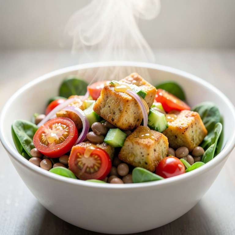 Blitzschnelle Linsen-Tofu-Bowl