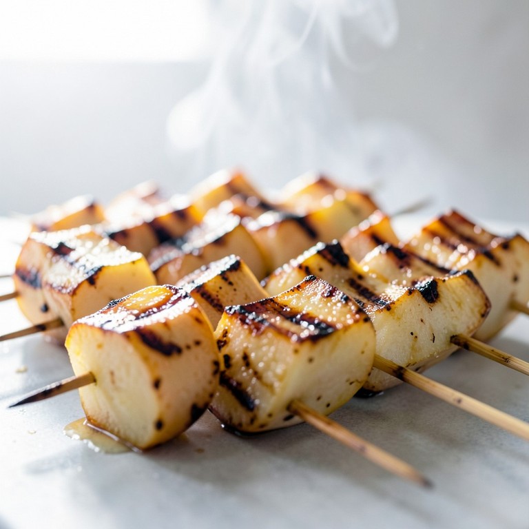 Brochettes de pommes caramélisées au BBQ