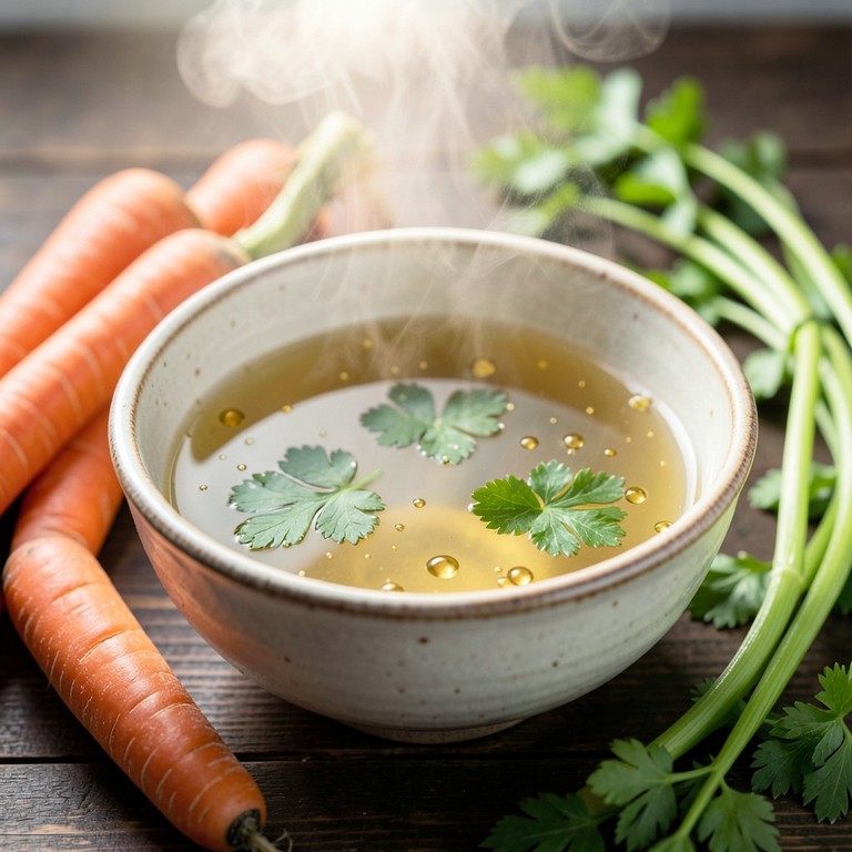 Aromatische Petersilienstängel-Brühe