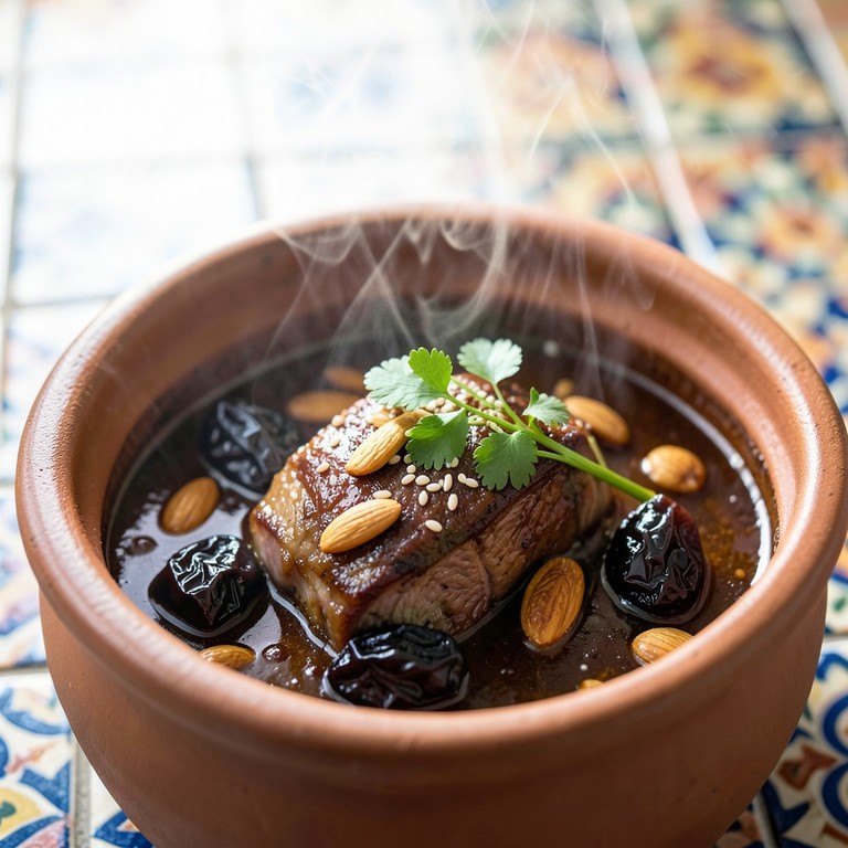 Tajine d'Agneau aux Pruneaux et Amandes