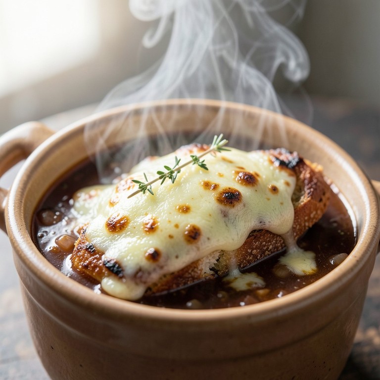 Klassische Französische Zwiebelsuppe