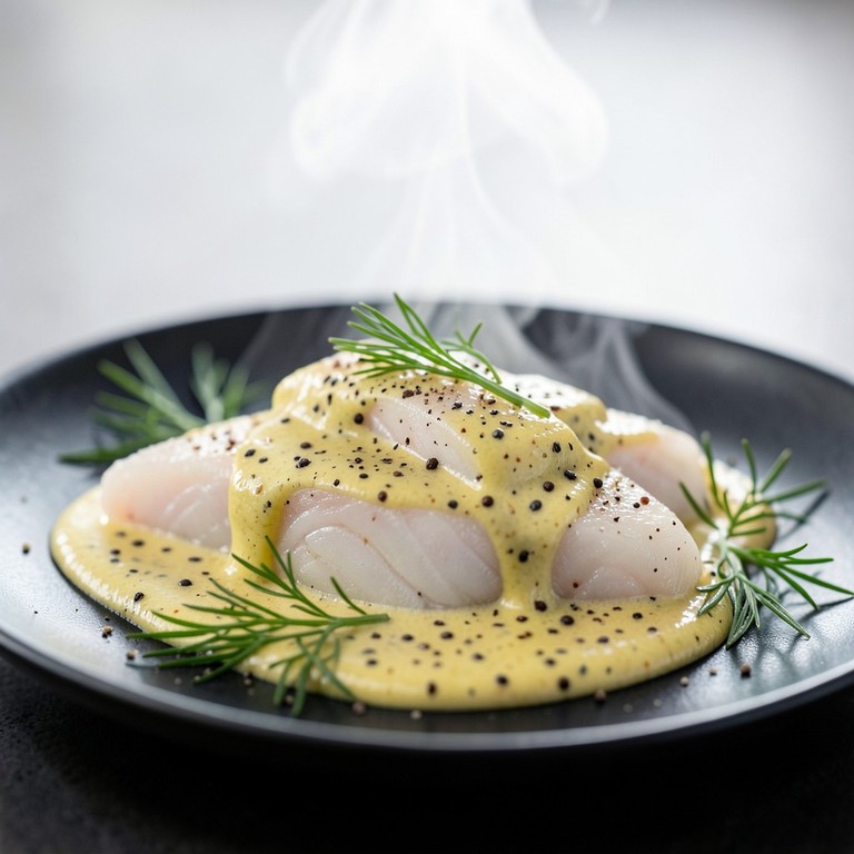 Klassischer Kabeljau in Senfsauce