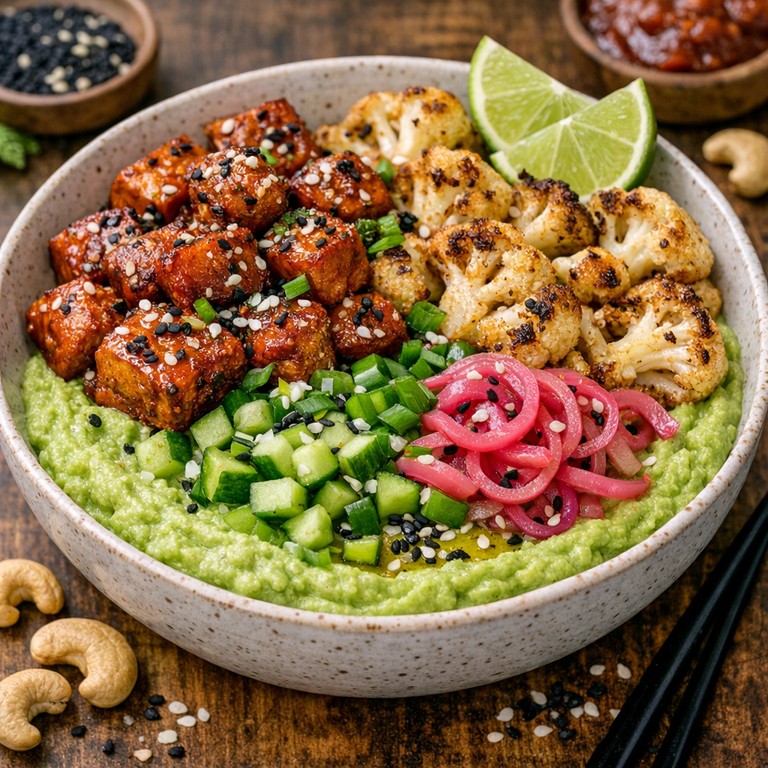 Sticky Gochujang Tofu & Blumenkohl