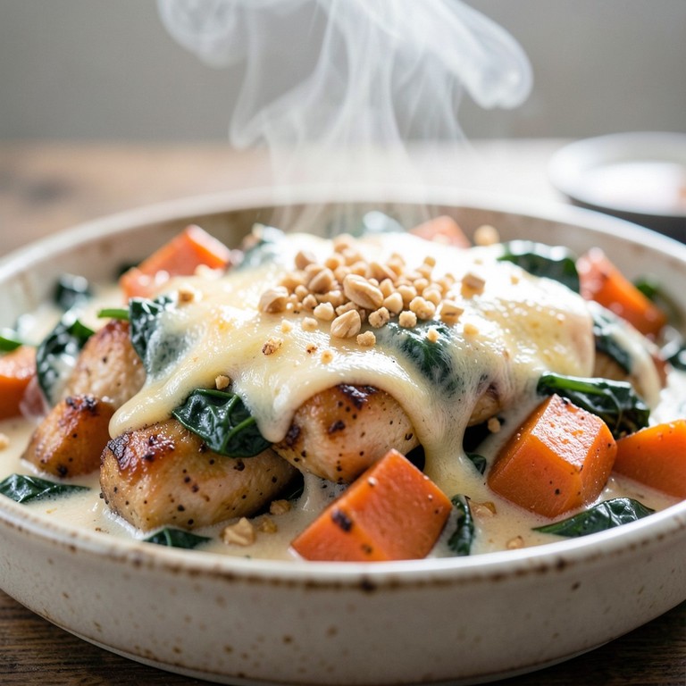 Romige Kip- en Zoete Aardappelschotel