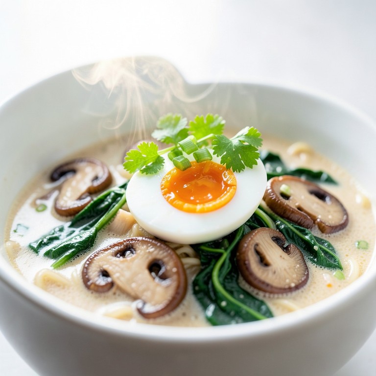 Ramen au Curry Doux, Œuf Mollet et Légumes Croquants