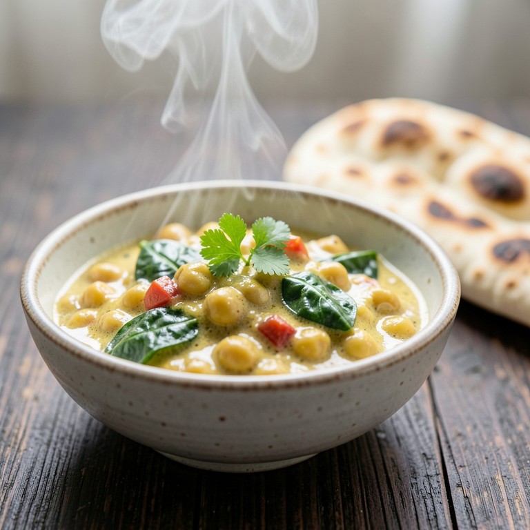 Klassieke Kikkererwten-Spinazie Curry