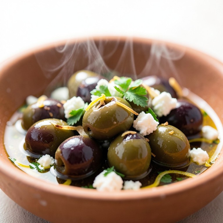 Herbed Microwave Olives with Feta