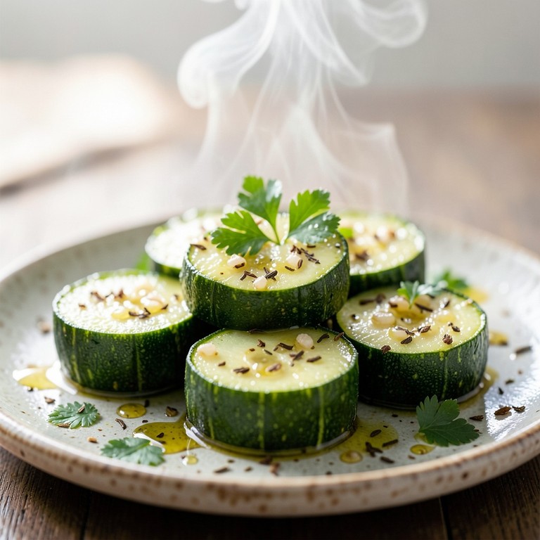 Microwave Garlic Herb Courgette Bites