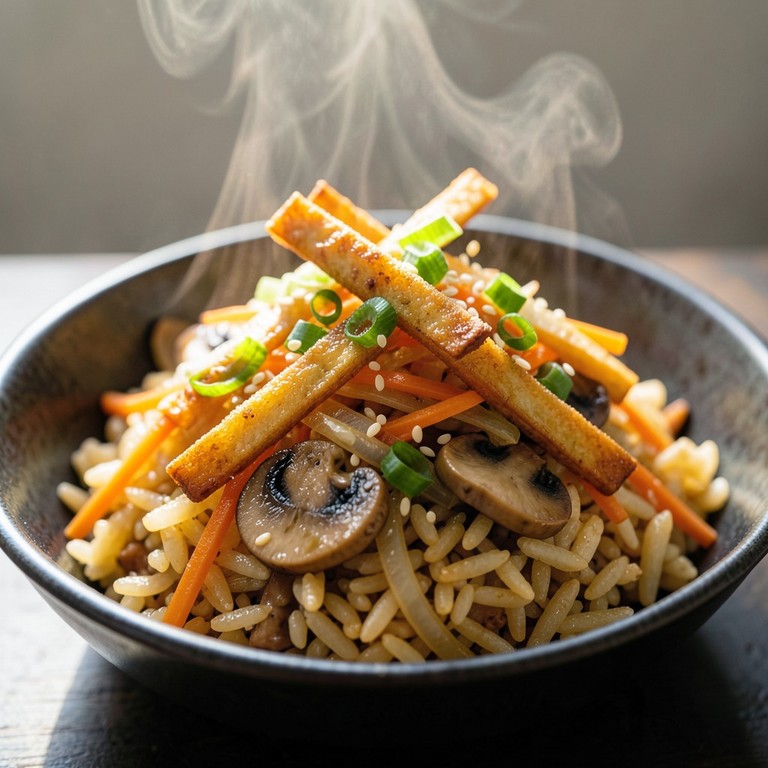 Riz Sauté Express aux Légumes et Lanières de Galette Protéinée