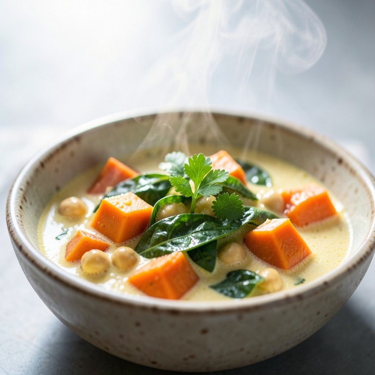 Curry de Patate Douce, Pois Chiches et Épinards