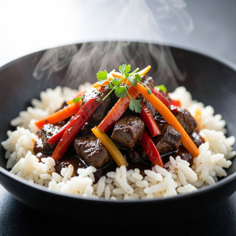 Lynrask elgpanne med paprika og ris