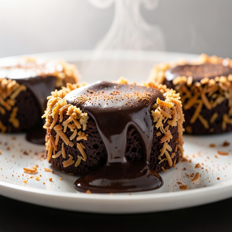Fondants chocolatés à la cannelle et croûte coco