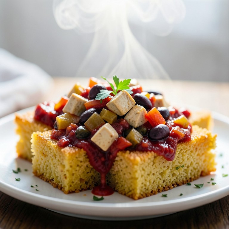 Gebratene Polenta-Schnitten mit Pusta-Ragout