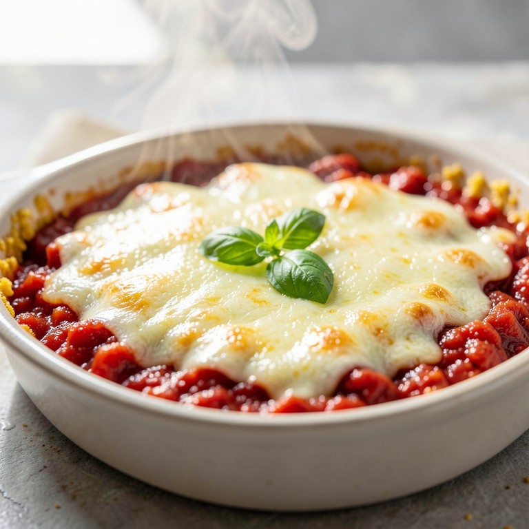 Polenta-Auflauf mit Tomaten und Mozzarella