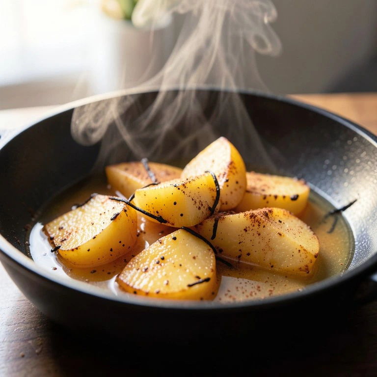 Pommes rôties à la poêle à la vanille