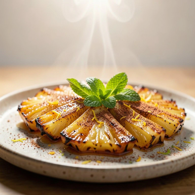 Ananas rôti à la cannelle et aux zestes d'agrumes