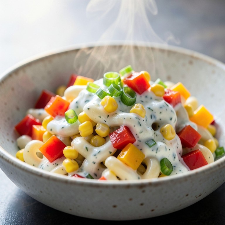 Hörnchensalat mit buntem Gemüse