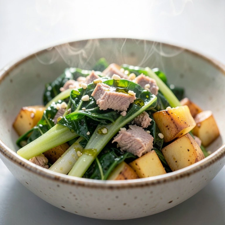 Poêlée de blettes et pommes de terre au thon