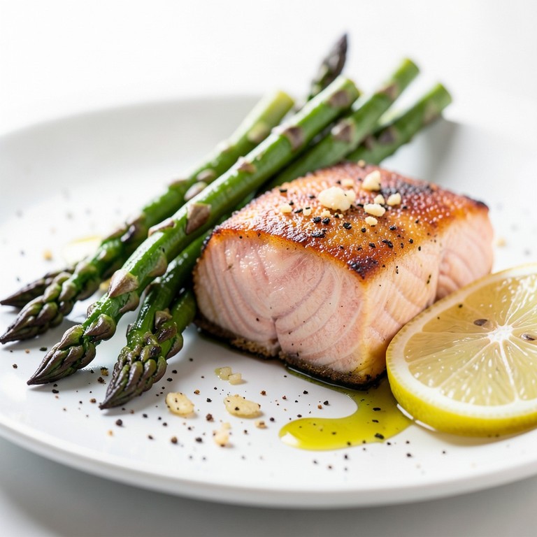 Salmón a la plancha con espárragos