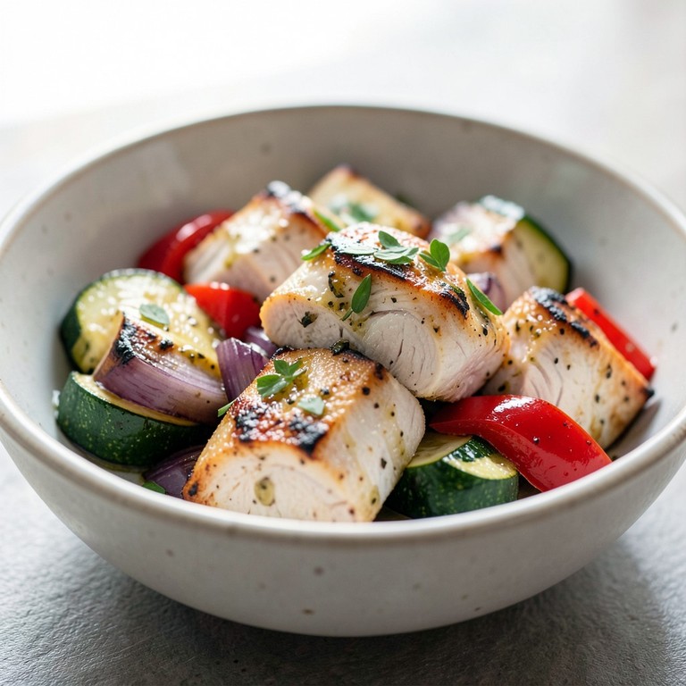 Pechuga de Pollo con Vegetales a la Freidora de Aire